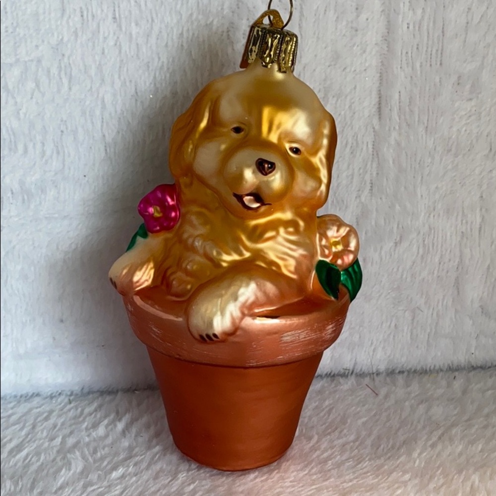 Discovery Channel Christmas Puppy hand Painted